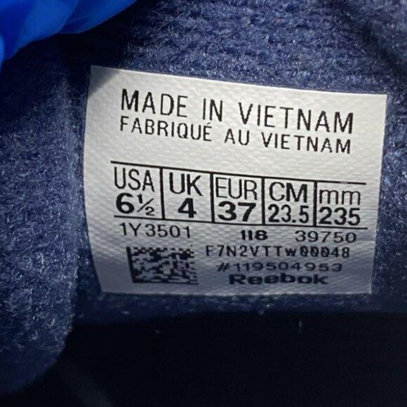 New Reebok Women's Classic Blue Lace-Up Low Top Round Toe Sneaker Shoes Sz 6.5 - Picture 6 of 6